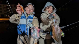 井阪祐子と金高由佳が大分でエギング。急遽、家邊克己塾が開校！？